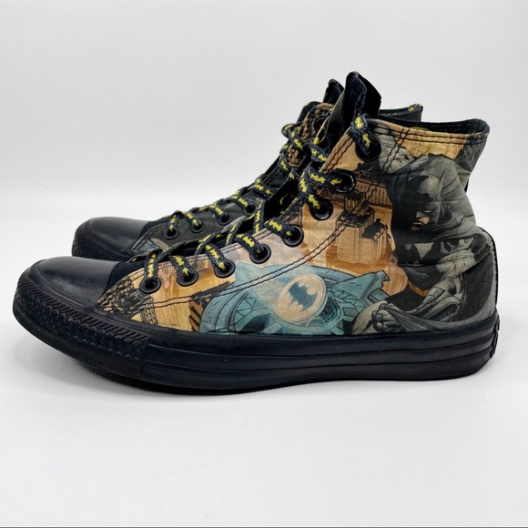 CONVERSE X DC COMICS Batman Bat Signal High Top Chuck Taylor Sneakers - Picture 8 of 15